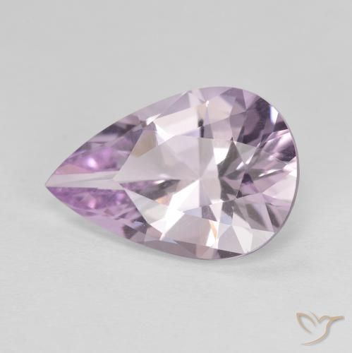 Améthyste Violet rosâtre très clair naturelle En forme de poire, 4.15 ct, VVS