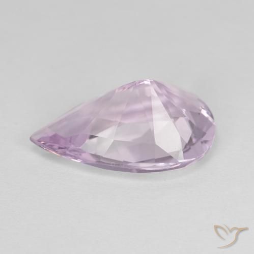 Améthyste Violet rosâtre très clair naturelle En forme de poire, 4.15 ct, VVS