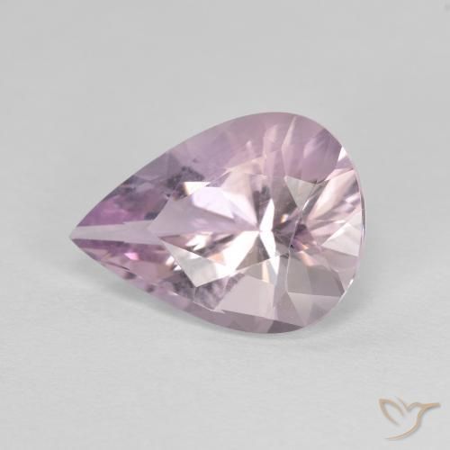 Améthyste Violet grisâtre léger naturelle En forme de poire, 2.64 ct, VVS