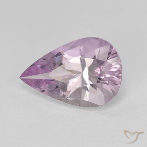 3.93ct Naturel Violet rose léger Améthyste, En forme de poire, VVS-VS