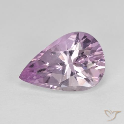 Améthyste Violet rose léger naturelle En forme de poire, 3.93 ct, VVS-VS