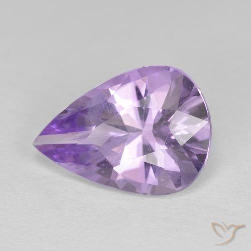 Améthyste Medium Light-Violet naturelle En forme de poire, 3.86 ct, VVS-VS