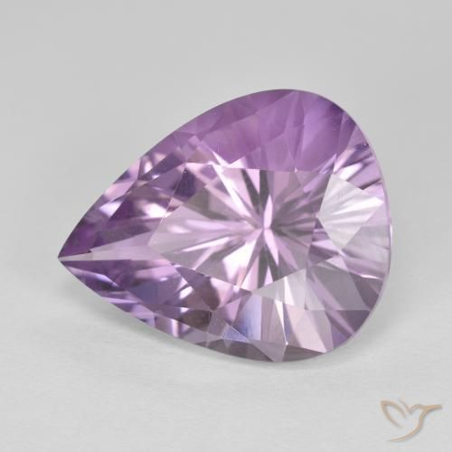 Améthyste Violet grisâtre léger naturelle En forme de poire, 7.77 ct, VVS