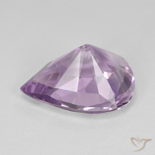 Améthyste Violet grisâtre léger naturelle En forme de poire, 7.77 ct, VVS