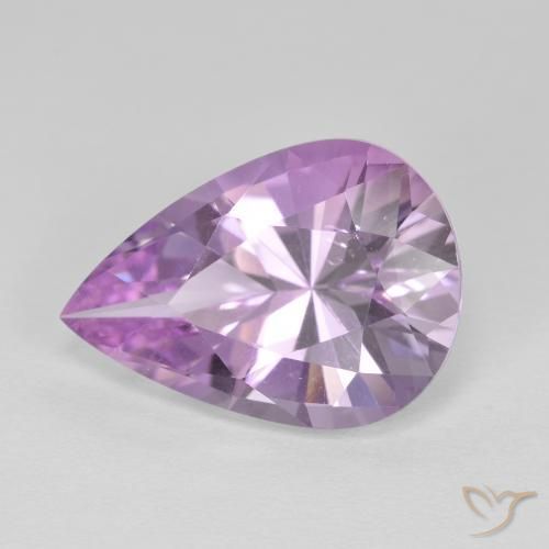 Améthyste Violet Rosâtre naturelle En forme de poire, 5.33 ct, VVS