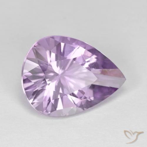 Améthyste Violet Iris naturelle En forme de poire, 3.35 ct, VVS