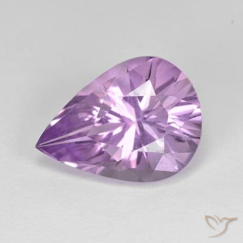 4.47ct Naturel Violet moyen Améthyste, En forme de poire, VVS