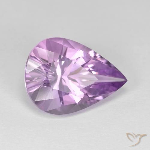 Améthyste Violet moyen naturelle En forme de poire, 4.47 ct, VVS