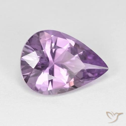 Améthyste Violet Rosâtre naturelle En forme de poire, 4.03 ct, VVS
