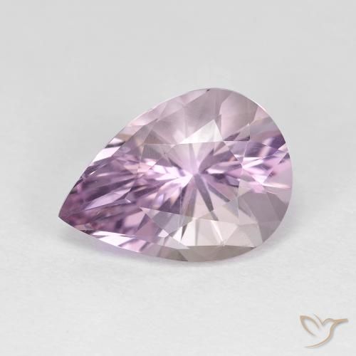 3.20ct Naturel Violet rose léger Améthyste, En forme de poire, VVS