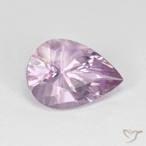 Améthyste Violet rose léger naturelle En forme de poire, 3.20 ct, VVS