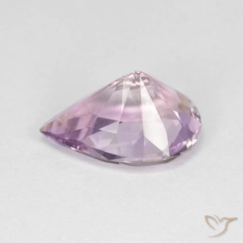 Améthyste Violet rose léger naturelle En forme de poire, 3.20 ct, VVS