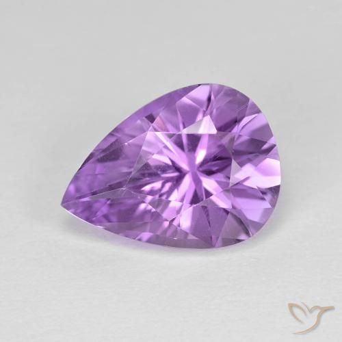 2.96ct Naturel Violet moyen Améthyste, En forme de poire, VVS