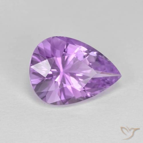 Améthyste Violet moyen naturelle En forme de poire, 2.96 ct, VVS