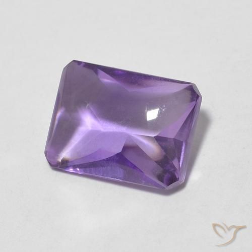 Améthyste Violet Rosâtre naturelle Octogone / coupe Émeraude, 1.29 ct, Transparent