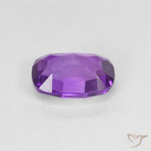 Améthyste Violet vif naturelle Coussin, 0.81 ct, VVS-VS