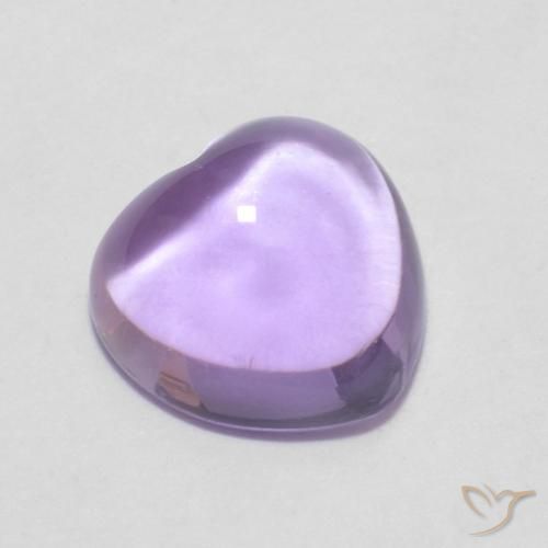 0.88ct Naturel Medium Light-Violet Améthyste, Cœur, Transparent