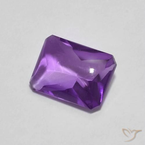 Améthyste Violet foncé naturelle Octogone / coupe Émeraude, 1.38 ct, Transparent