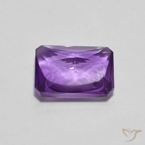 Améthyste Violet foncé naturelle Octogone / coupe Émeraude, 1.38 ct, Transparent