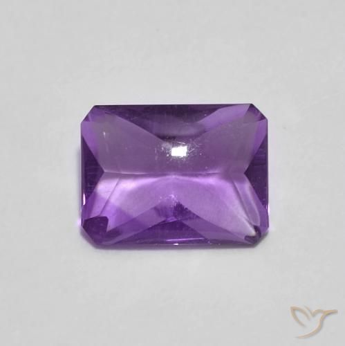 Améthyste Violet foncé naturelle Octogone / coupe Émeraude, 1.27 ct, Transparent
