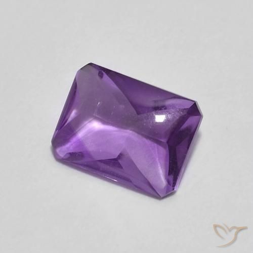 Améthyste Violet foncé naturelle Octogone / coupe Émeraude, 1.27 ct, Transparent