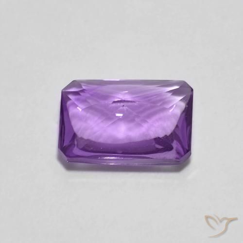 Améthyste Violet foncé naturelle Octogone / coupe Émeraude, 1.27 ct, Transparent
