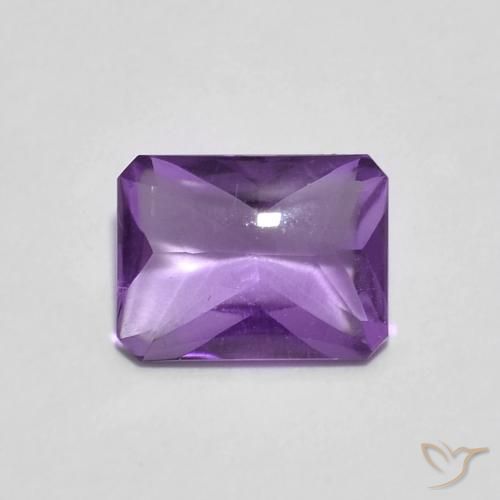 1.35ct Naturel Violet intense Améthyste, Taille émeraude, Transparent