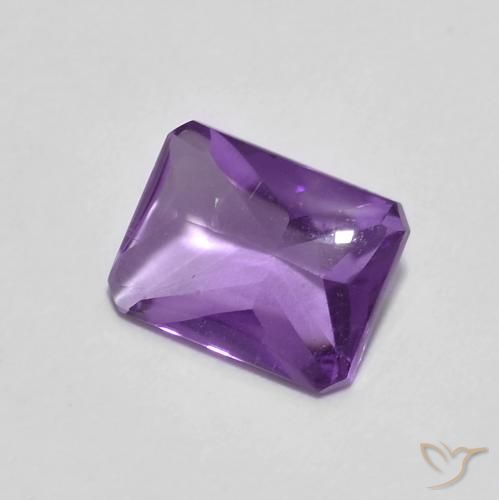 Améthyste Violet intense naturelle Octogone / coupe Émeraude, 1.35 ct, Transparent