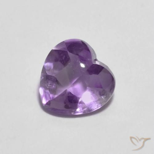 0.88ct Naturel Violet Iris Améthyste, Cœur, Transparent
