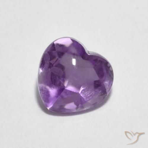 0.92ct Naturel Violet moyen Améthyste, Cœur, Transparent