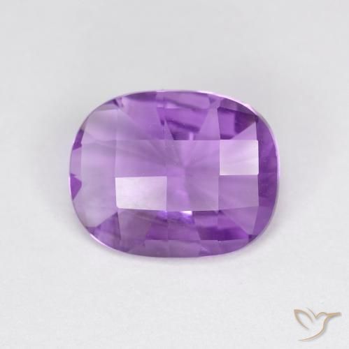 Améthyste Pourpre violacé moyen naturelle Coussin, 2.22 ct, VVS