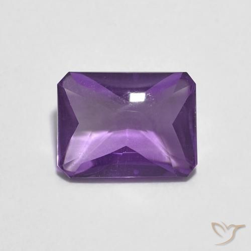 1.39ct Naturel Violet Rosâtre Améthyste, Taille émeraude, Transparent