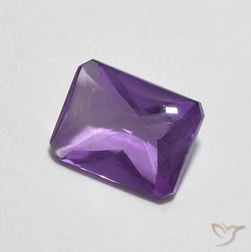 Améthyste Violet Rosâtre naturelle Octogone / coupe Émeraude, 1.39 ct, Transparent