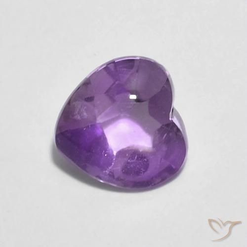 0.84ct Naturel Violet violacé Améthyste, Cœur, Transparent