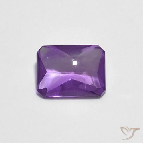 1.32ct Naturel Violet violacé Améthyste, Taille émeraude, Transparent
