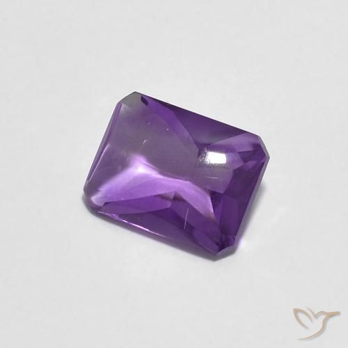 Améthyste Violet violacé naturelle Octogone / coupe Émeraude, 1.32 ct, Transparent