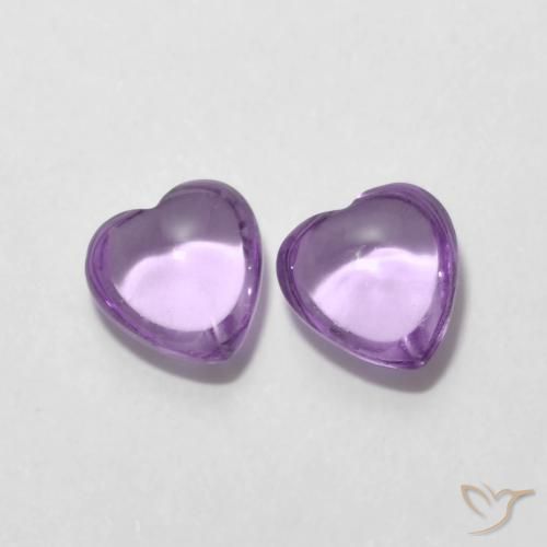 1.66ctw Naturel Violet rosâtre moyen Améthyste, Cœur, Transparent