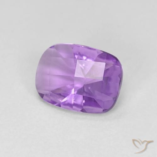 Améthyste Violet Rosâtre naturelle Coussin, 1.10 ct, VVS