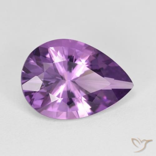 4.47ct Naturel Light-Medium Violet Améthyste, En forme de poire, VVS