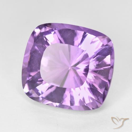 Améthyste Violet rosâtre moyen naturelle Coussin, 8.55 ct, VVS