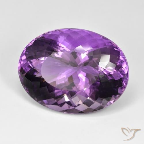 Améthyste Violet violacé naturelle ovale, 89.75 ct, IF