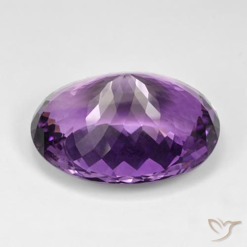 Améthyste Violet violacé naturelle ovale, 89.75 ct, IF