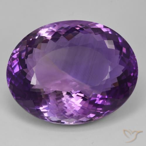 Améthyste Violet rose moyen naturelle ovale, 93.86 ct, IF