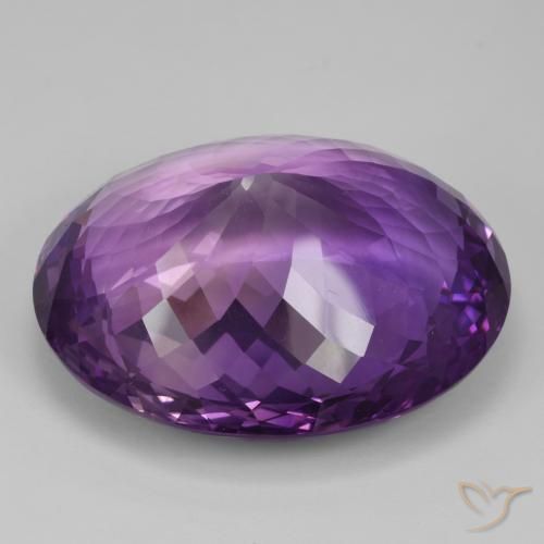 Améthyste Violet rose moyen naturelle ovale, 93.86 ct, IF