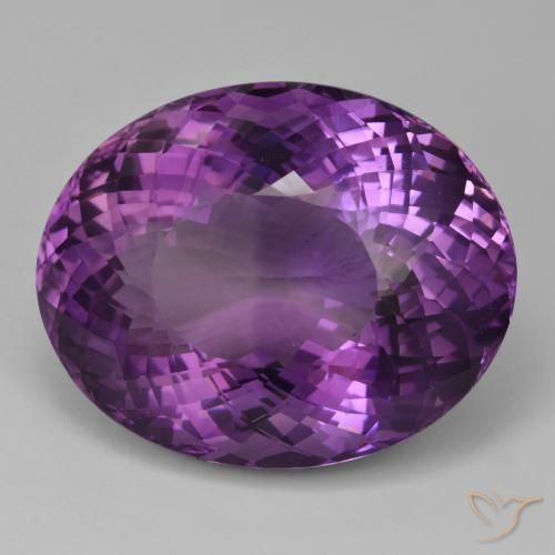 Améthyste Violet violacé naturelle Coupe ovale, 95.20 ct, VVS