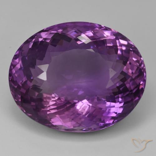 Améthyste Violet moyen naturelle ovale, 98.10 ct, IF