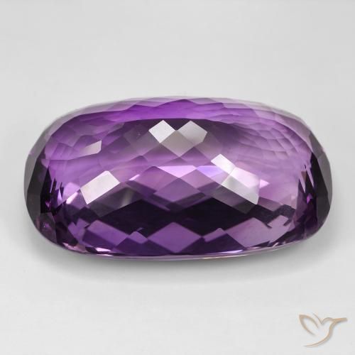 Améthyste Violet moyen naturelle Coupe coussin, 115.26 ct, IF
