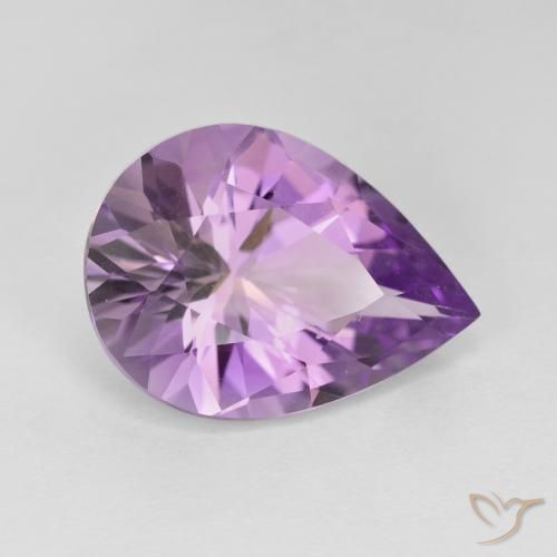 7.30ct Naturel Light-Medium Violet Améthyste, En forme de poire, VVS