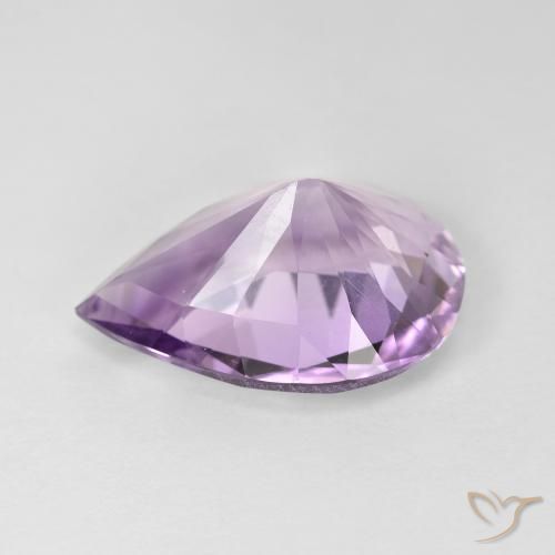 Améthyste Light-Medium Violet naturelle En forme de poire, 7.30 ct, VVS