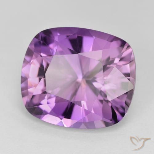 Améthyste Light-Medium Violet naturelle Coussin, 10.07 ct, VVS